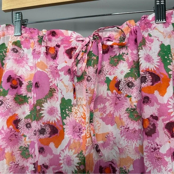 NWT GANNI 100% Organic Cotton Ruffle Shorts in Sugar Plum Size 40 / Size… - Picture 4 of 10